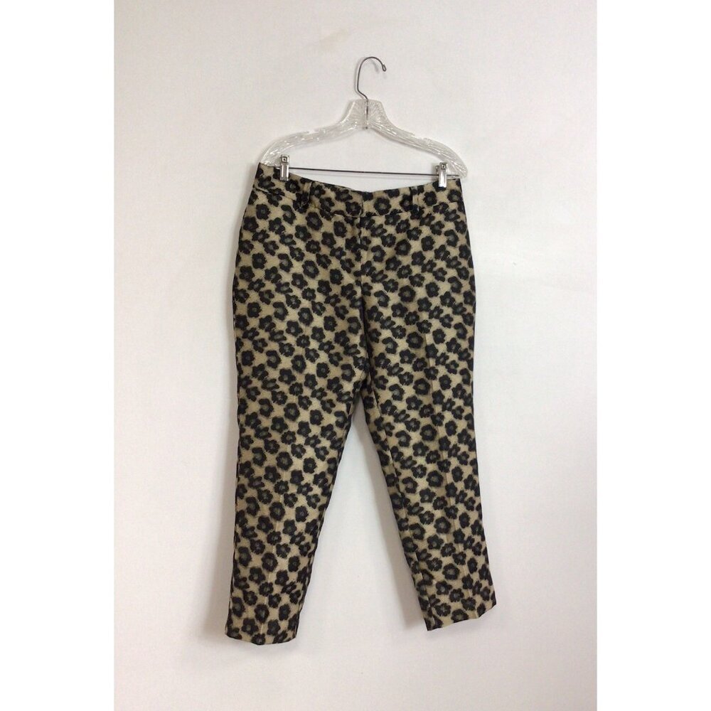 Ann Taylor Satin Leopard Pants Womens 8